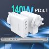 Sáº¡c Nhanh Äa NÄƒng Rewoda RWD140A 140W GaN QC3.0 PPS 3 USB Type-C cho Ä‘iá»‡n thoáº¡i vĂ  mĂ¡y tĂ­nh xĂ¡ch tay - mĂ u tráº¯ng
