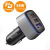Táº©u Sáº¡c Nhanh Xe HÆ¡i Ă” TĂ´ Rewoda CM095B 95W PD QC3.0 2 USB Type-C vĂ  USB Type A