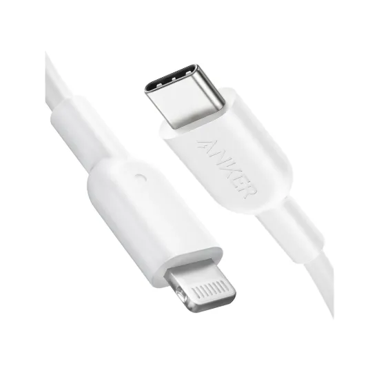 CĂ¡p sáº¡c nhanh USB Type C to Lightning Anker A8633 PowerLine II dĂ i 1.8m mĂ u tráº¯ng