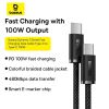 CĂ¡p Sáº¡c Nhanh Baseus Dynamic 3 Series Fast Charging Data Cable Type-C to Type-C 100W 1m Cluster Black CB000067-1