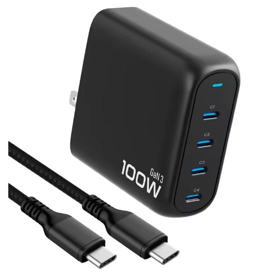 Sáº¡c Nhanh Rewoda RWD100B 100W Gan III QC3.0 PPS 4 USB Type-C - mĂ u Ä‘en