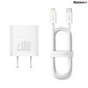 Bá»™ Sáº¡c Nhanh 20W Baseus GaN5 Fast Charger 1C cho iPhone/Samsung CĂ¡p 1m White CCGAN20C5-M