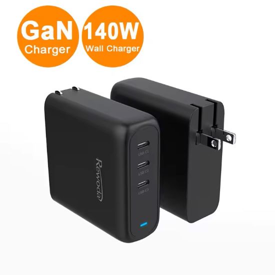 Sáº¡c Nhanh Äa NÄƒng Rewoda RWD140A 140W GaN QC3.0 PPS 3 USB Type-C cho Ä‘iá»‡n thoáº¡i vĂ  mĂ¡y tĂ­nh xĂ¡ch tay - mĂ u Ä‘en