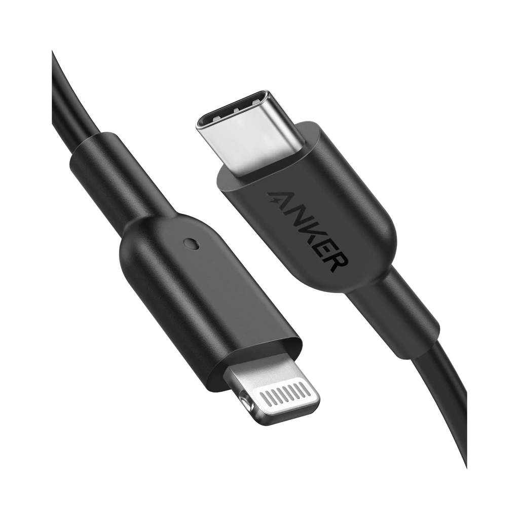 Cáp sạc nhanh USB Type C to Lightning Anker A8633 PowerLine II dài 1.8m màu đen